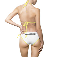 Load image into Gallery viewer, Spaciona Text Triangle Bikini — Women's Tie-Side Swimsuit
